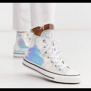 Converse Iridescent Sequin High Top Sneakers